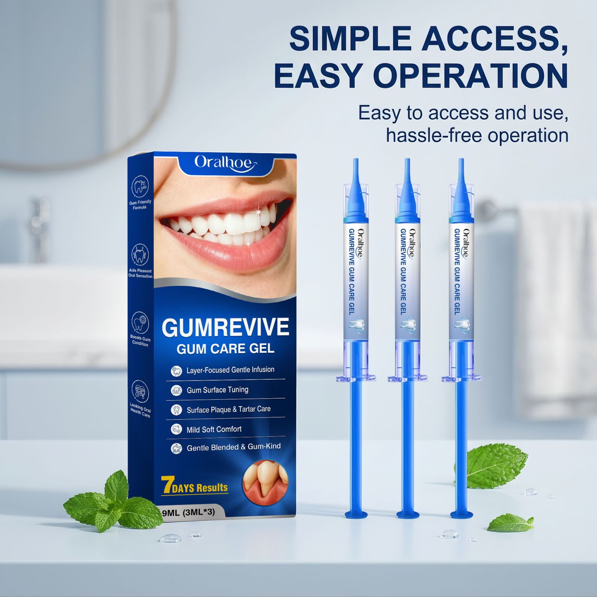 Teeth Whitening App - Oral Care Gel 3Pcs Gum Cleaning
